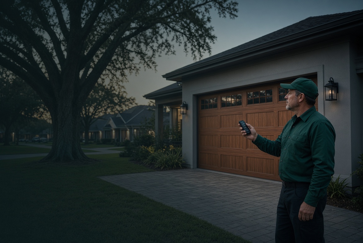 Residential garage door in New Orleans